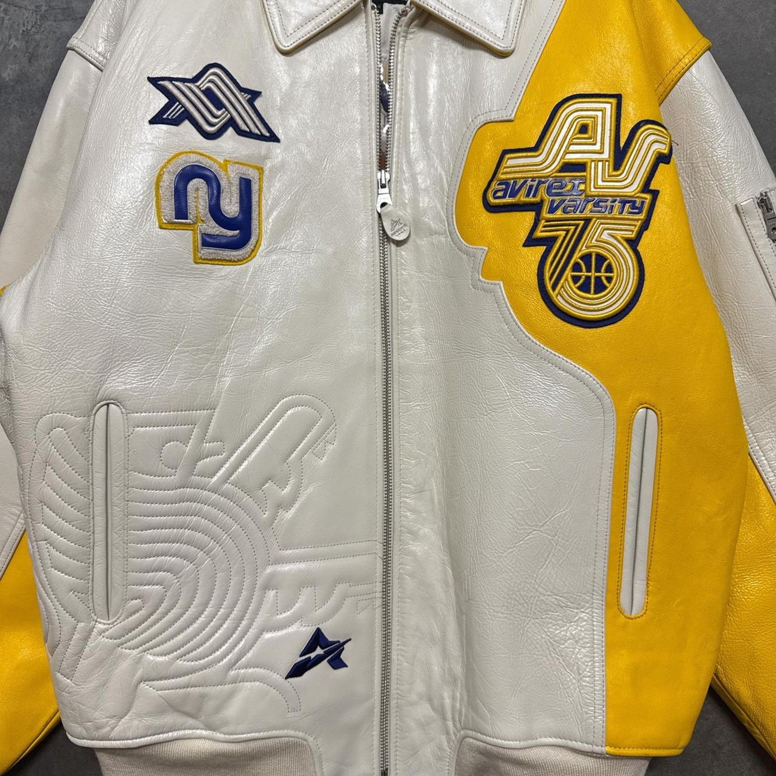 Avirex × Vintage Vintage Avirex New York Varsity Rap HipHop Leather Jacket Size US XXL / EU 58 / 5 - 2 Thumbnail