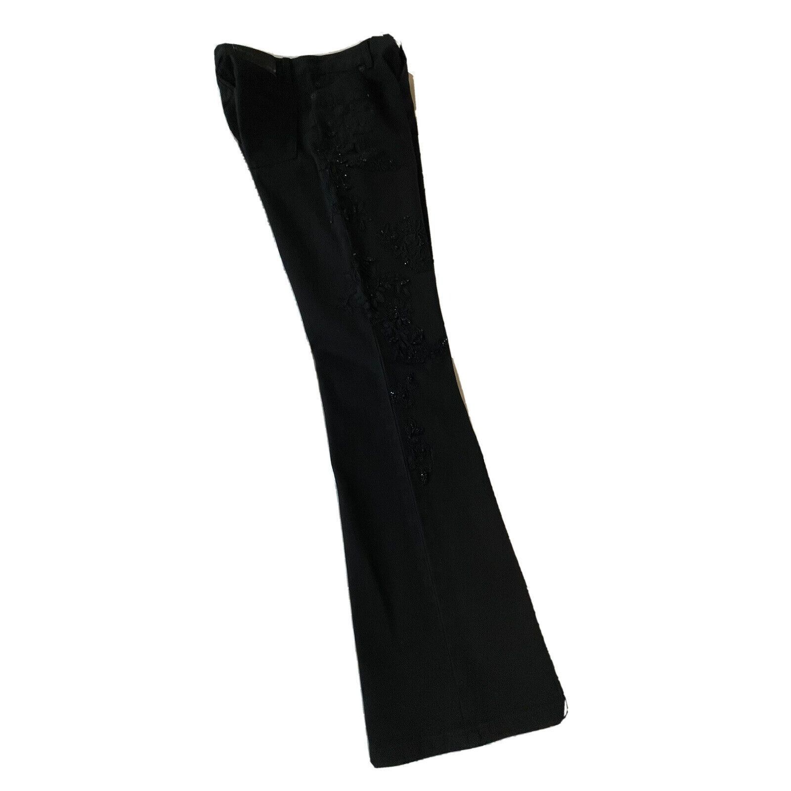 Ralph Lauren Ralph Lauren Women Size 4 Black on Black Beaded Lace Stretch Size 27" / US 4 / IT 40 - 9 Thumbnail