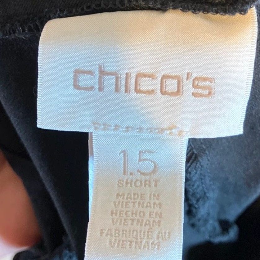 Vintage Chicos Womens Pants Black High Rise Chino Stretch 1.5 Short (Medium) PM Petite Regular 32 Inseam 23.5 in Size 32" / US 10 / IT 46 - 5 Thumbnail