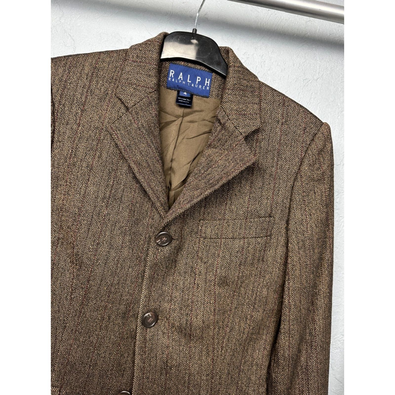 Polo Ralph Lauren VINTAGE Polo Ralph Lauren Womens Blazer Jacket Wool Size USA 4 (S) Brown - Blazer Womens Size S Wool Vintage Polo Ralph Lauren Size S / US 4 / IT 40 - 2 Thumbnail