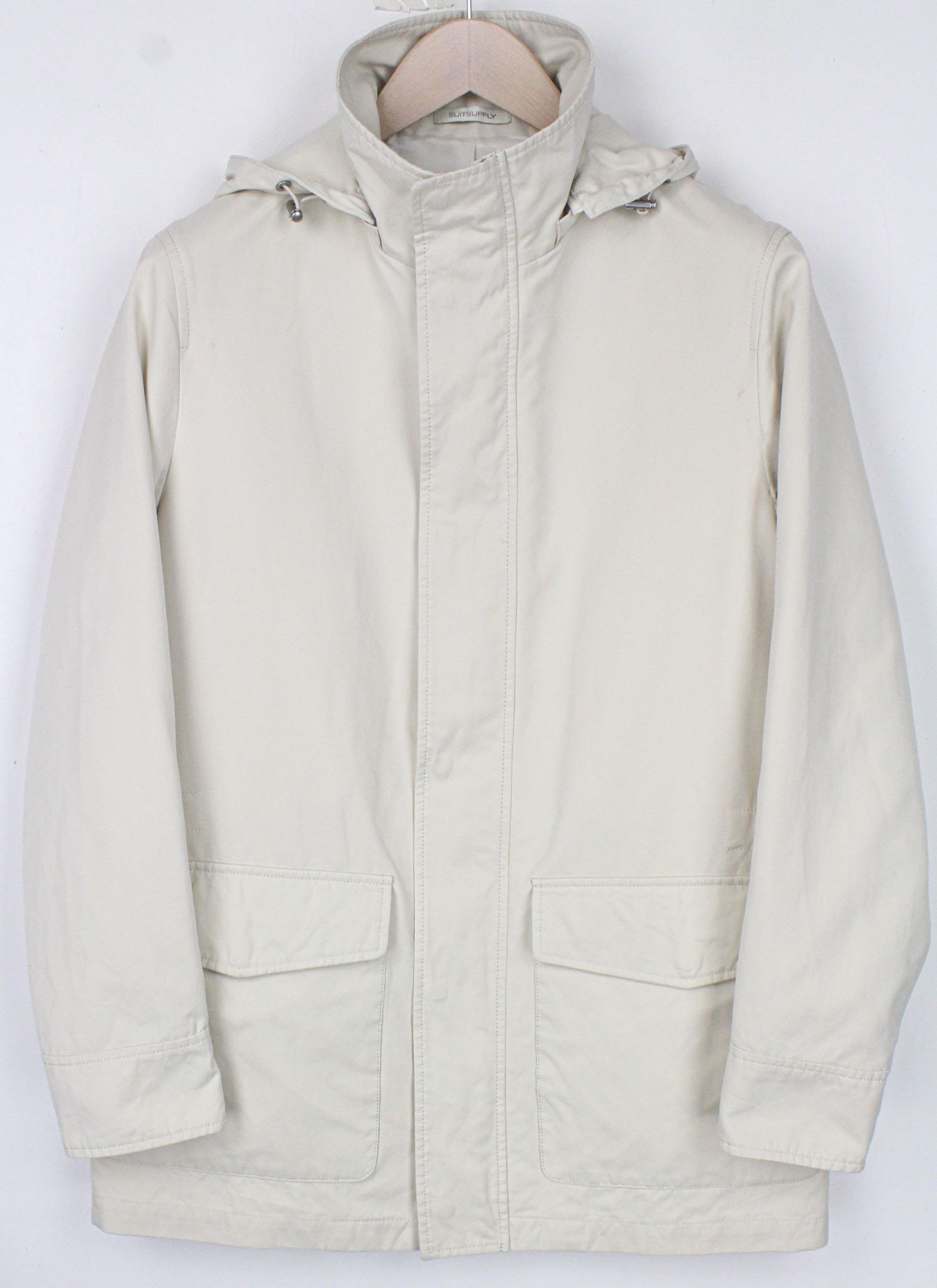 Suitsupply PIEMONTE UK34R Beige Slim Water-Repellent Hooded 72229 Size US XS / EU 42 / 0 - 1 Thumbnail