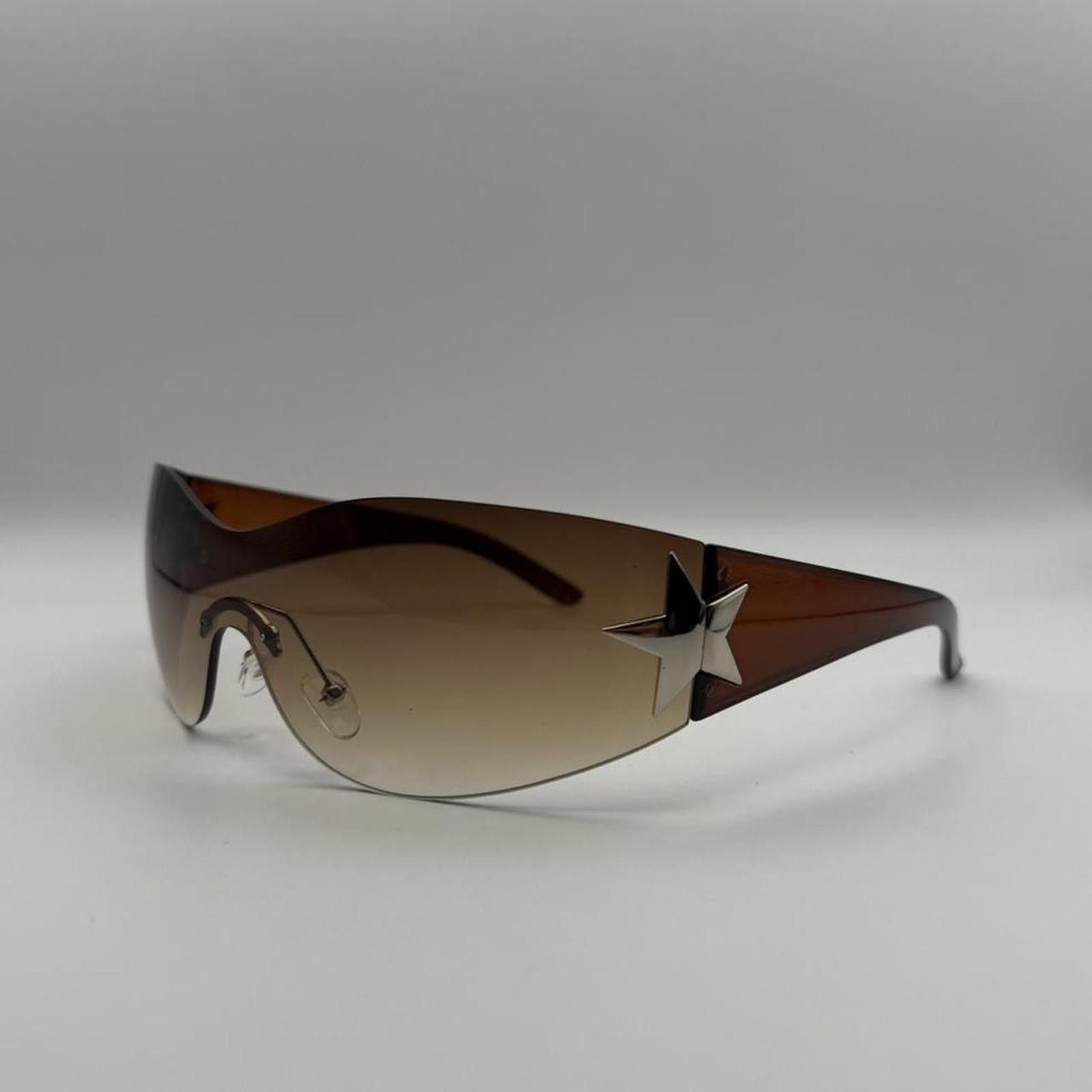 Other y2k 2000s vintage style brown tea frameless star sunglasses Size ONE SIZE - 2 Thumbnail