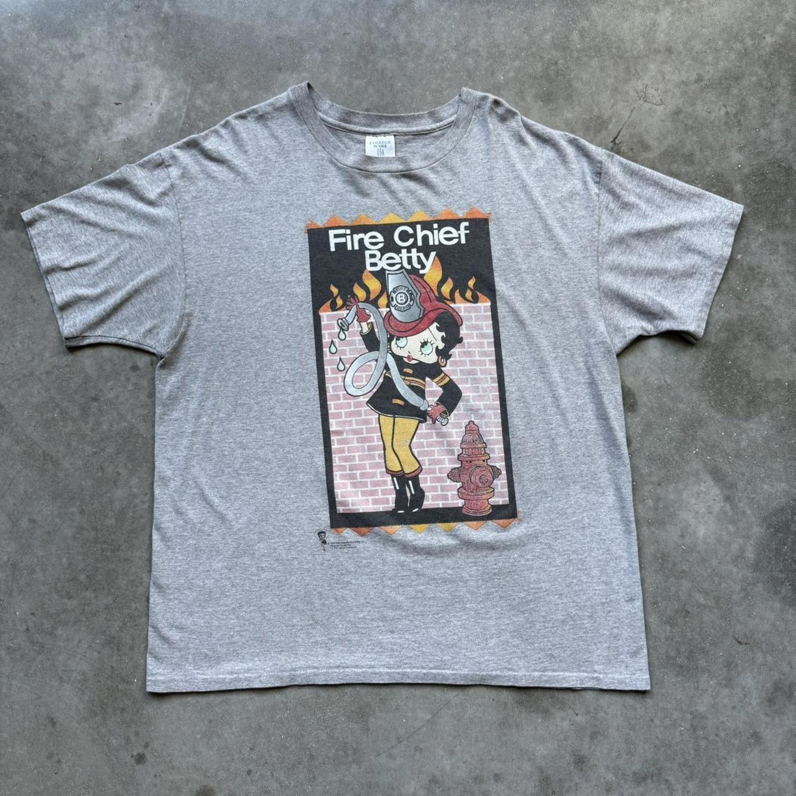 Other Betty Boop “Fire Chief Betty” 1998 Vintage Graphic T-shirt Size US XXL / EU 58 / 5 - 1 Thumbnail