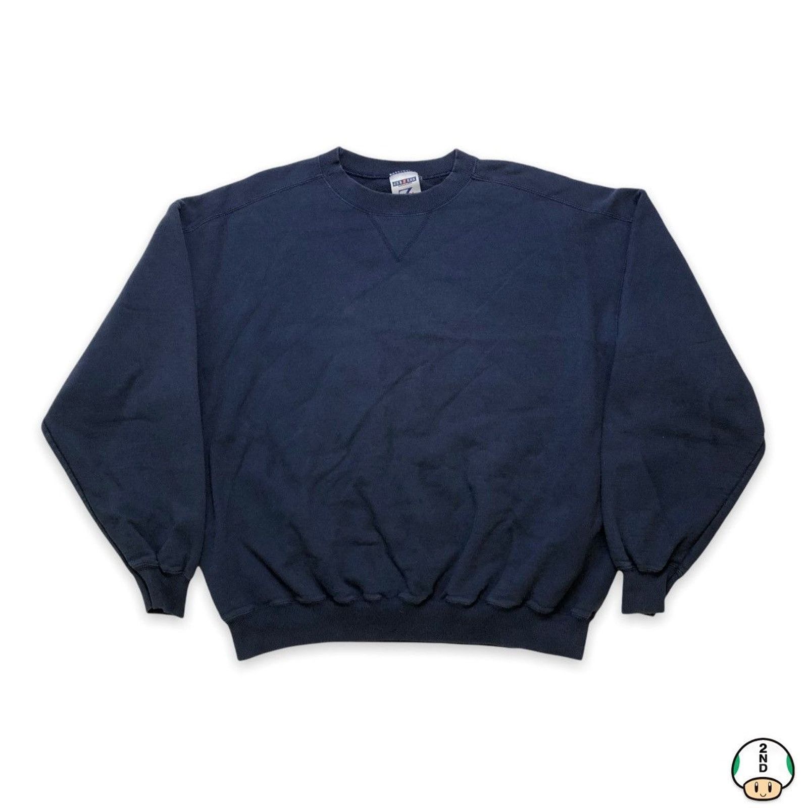 Jerzees × Vintage Vintage Jerzees Blank Sweatshirt Faded Boxy 90s Pullover Size US L / EU 52-54 / 3 - 1 Thumbnail