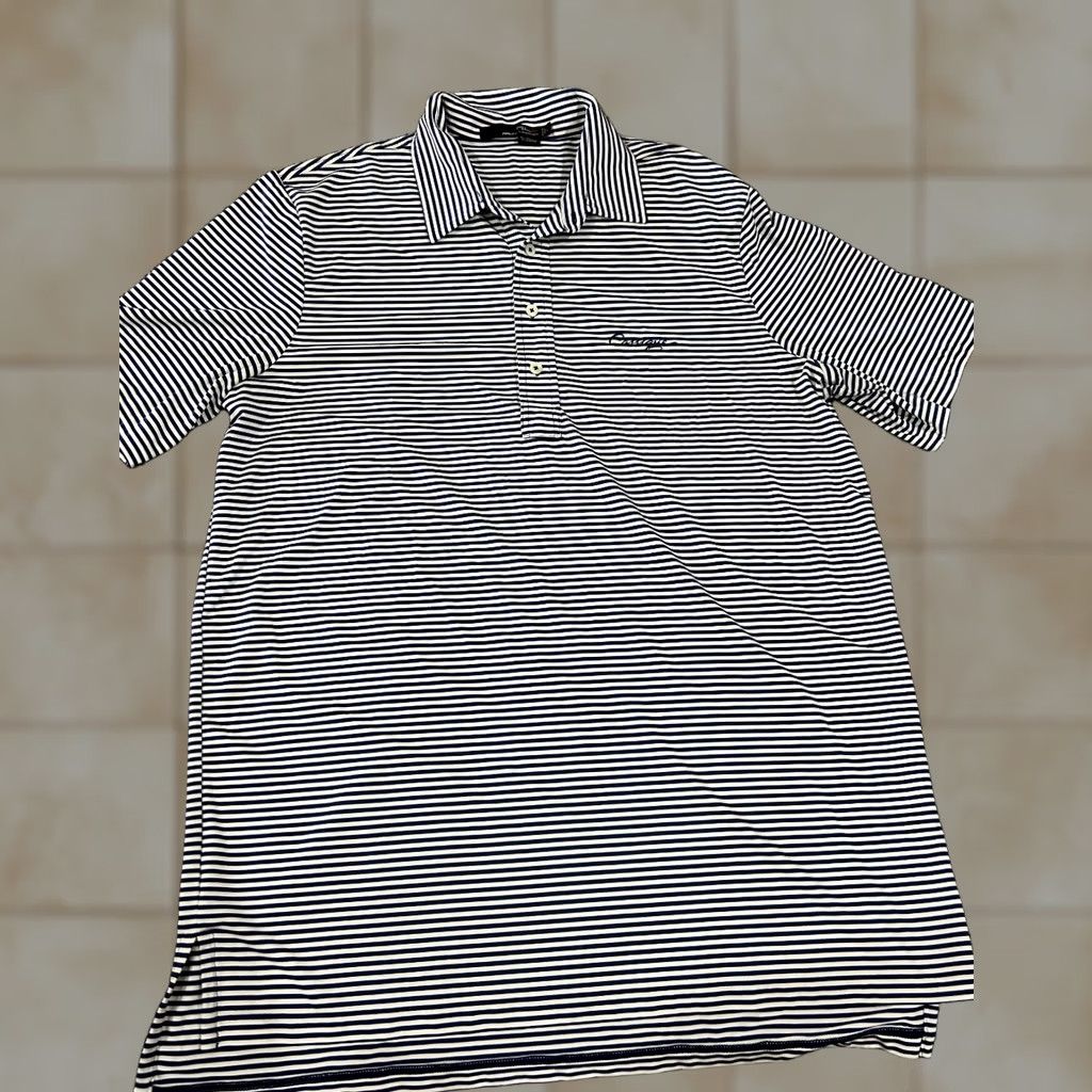 RLX Ralph Lauren RLX Ralph Lauren Polo Shirt Mens Large Blue White Striped Stretch Performance Golf Casual Shirt Size US L / EU 52-54 / 3 - 1 Thumbnail