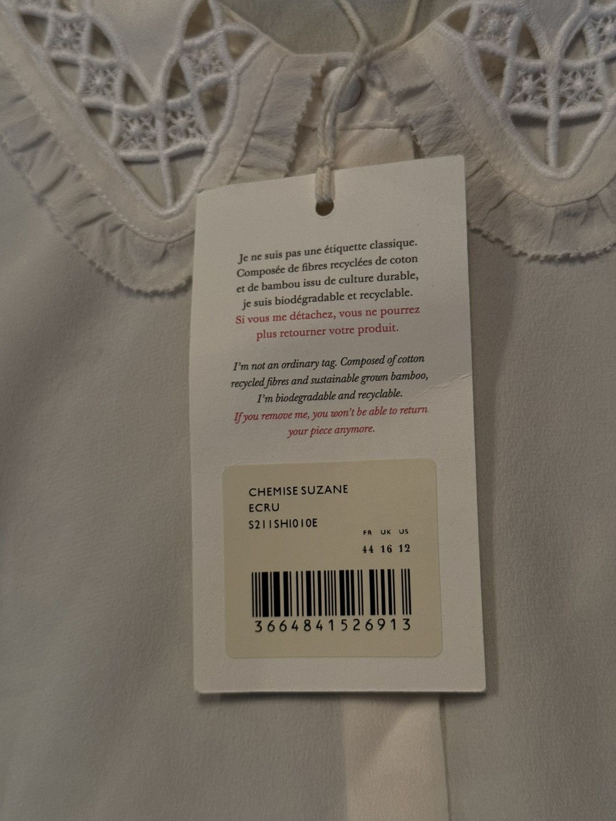 Designer × Sezane Sezane NWT oldmoney style 100% silk blouse shirt Size M / US 6-8 / IT 42-44 - 10 Thumbnail