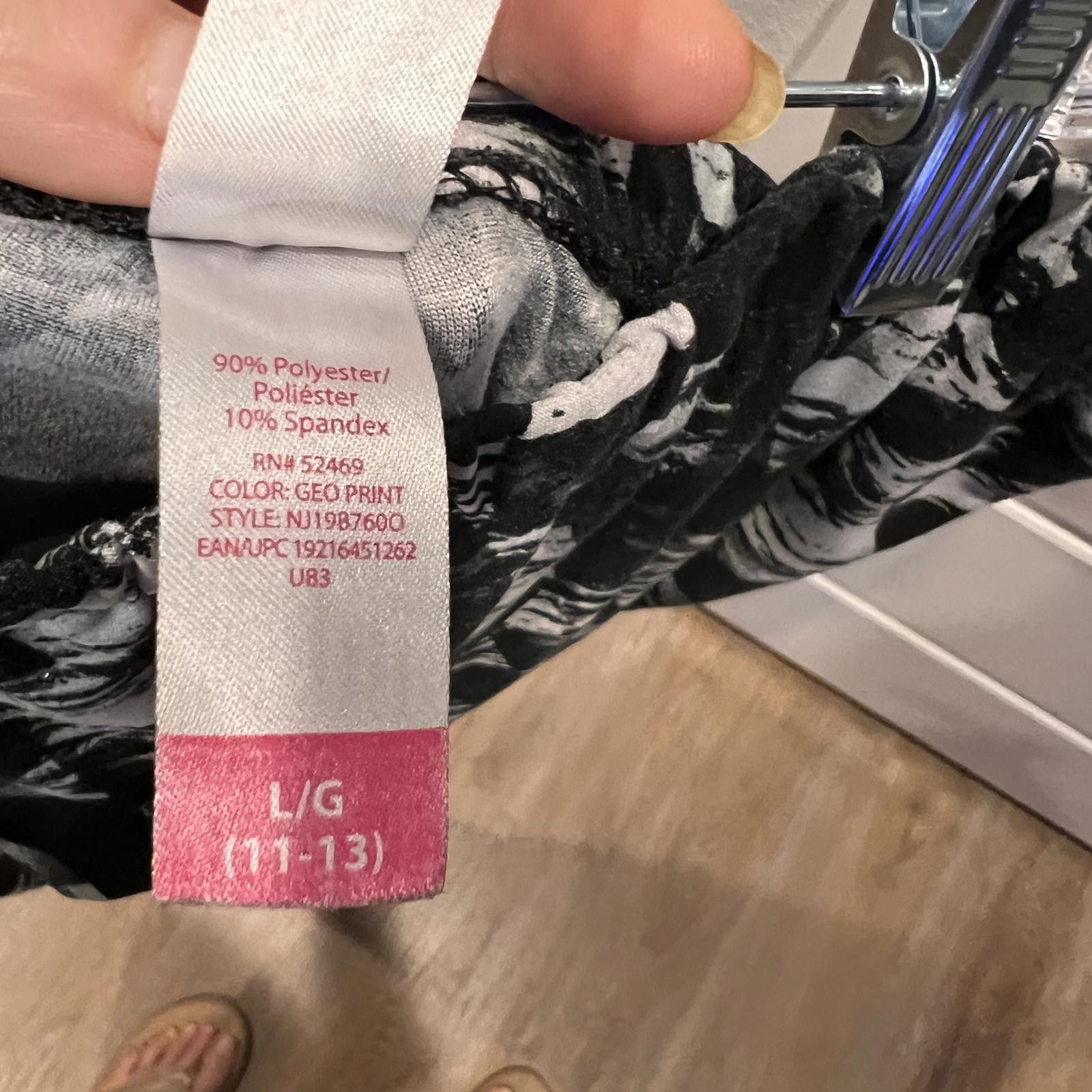 Other No Boundaries Women's Black and White Patterned Leggings, L Size 36" / US 14 / IT 50 - 2 Thumbnail