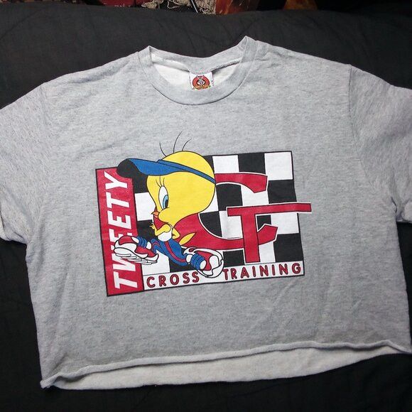Vintage × Warner Bros Vintage Tweety Bird Cross Training Crop Top T-Shirt Size US L / EU 52-54 / 3 - 2 Thumbnail