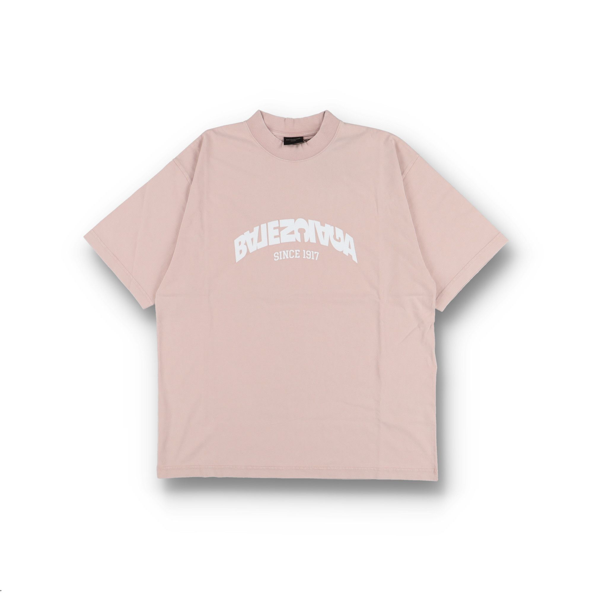 Balenciaga Pink Embroidered Back Flip Logo Oversized T-Shirt Size US M / EU 48-50 / 2 - 1 Thumbnail