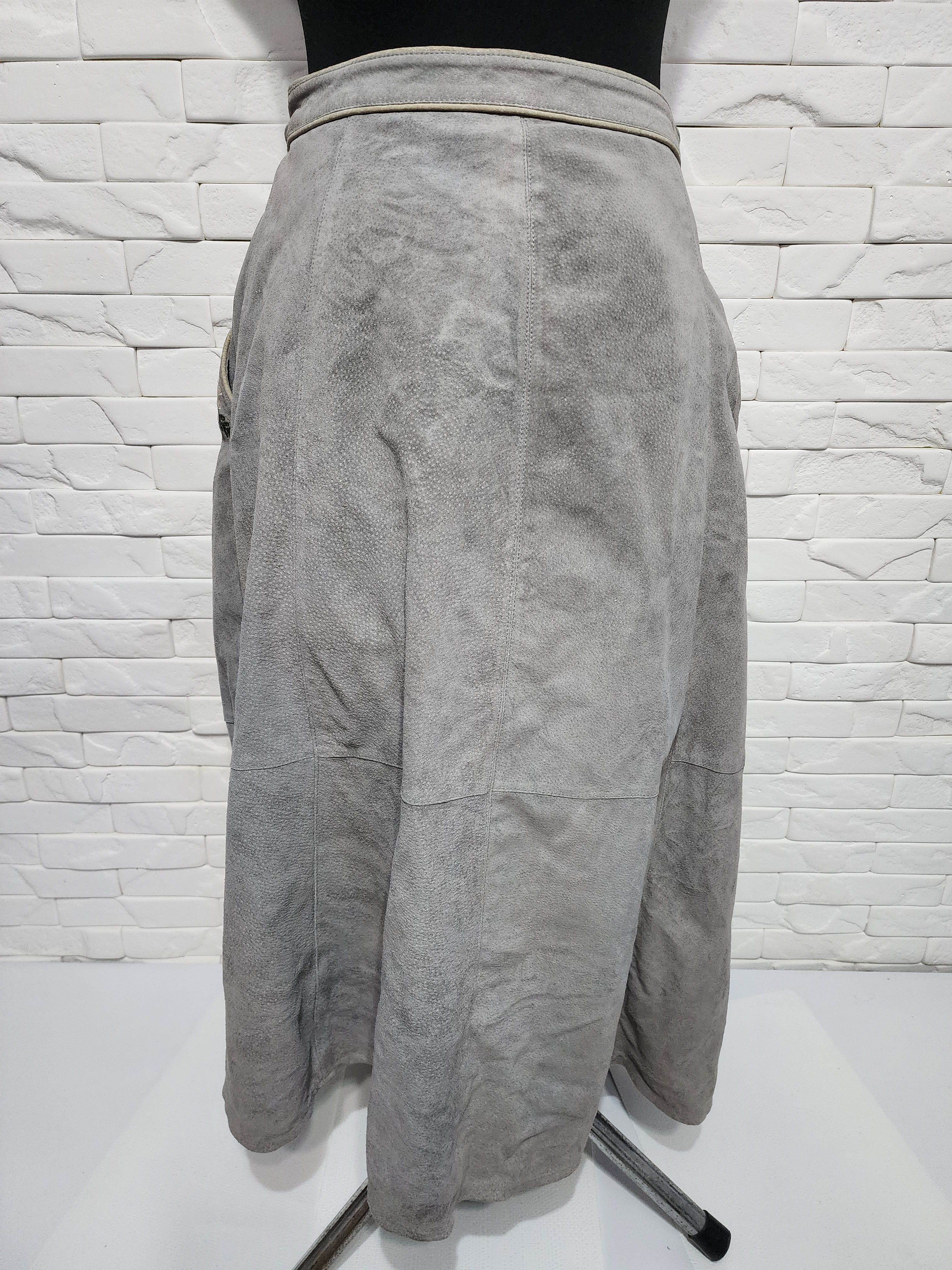 Other Maxi gray skirt made of genuine leather with buttons. Size 30" / US 8 / IT 44 - 6 Thumbnail