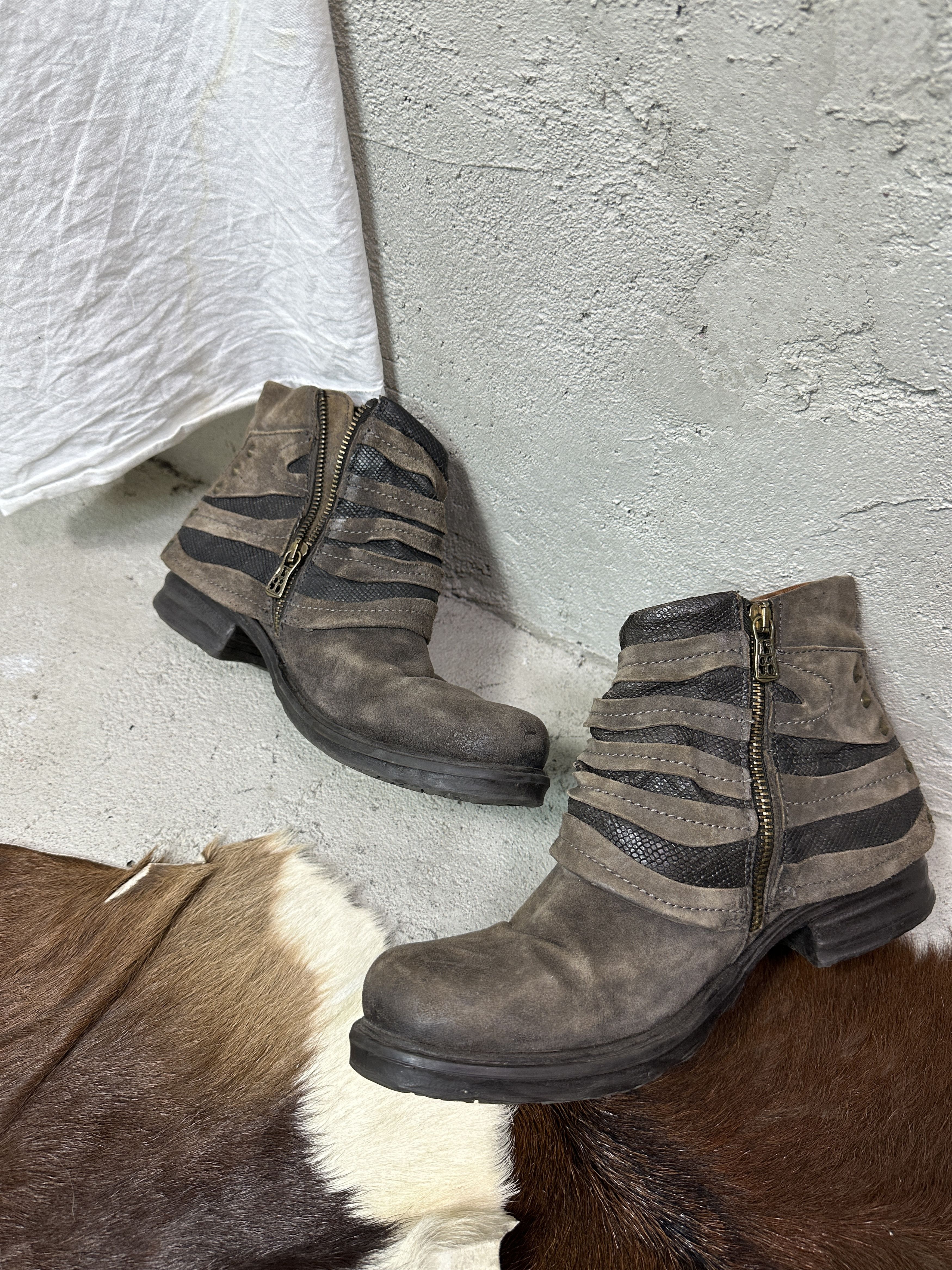 A.S.98 Vintage Leather Airstep AS 98 Steampunk Boots Y2K Size US 8 / IT 38 - 1 Thumbnail