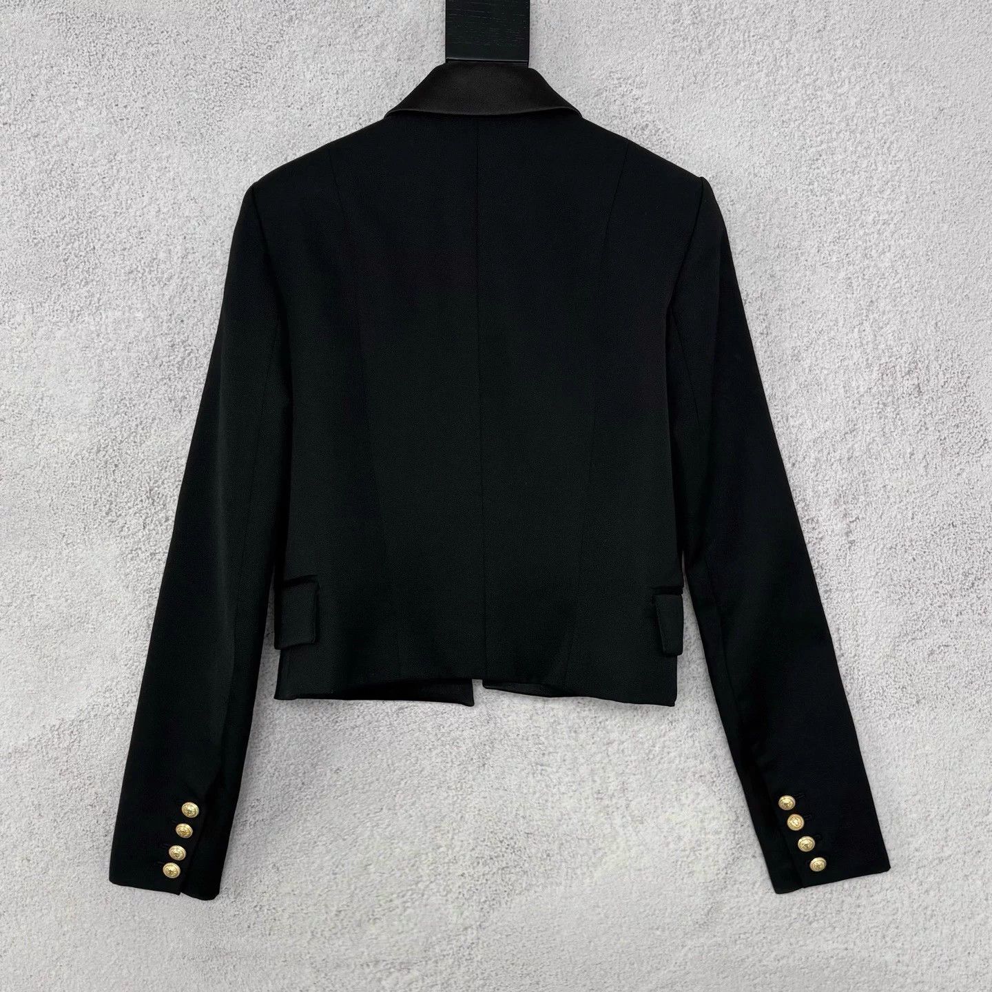 Balmain BALMAIN women's black peak lapel double-breasted blazer Size XS / US 0-2 / IT 36-38 - 2 Thumbnail
