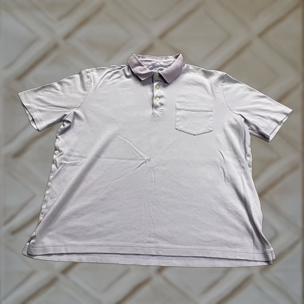 Lands' End Lands' End Polo Shirt Mens Large Purple Short Sleeve Cotton Top Regular Fit No Iron/Noclose N/A Size US L / EU 52-54 / 3 - 1 Thumbnail