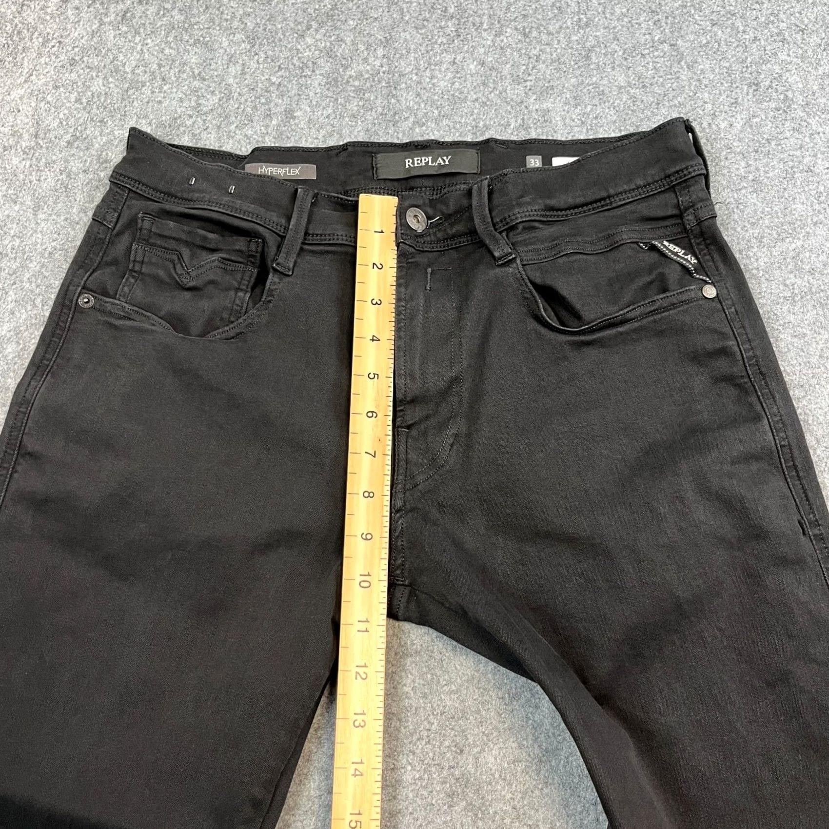 Replay Replay Anbass Jeans Slim Skinny 33 30 Denim Black Stretch 5-Pocket Mens Shirt? Size US 33 - 5 Thumbnail
