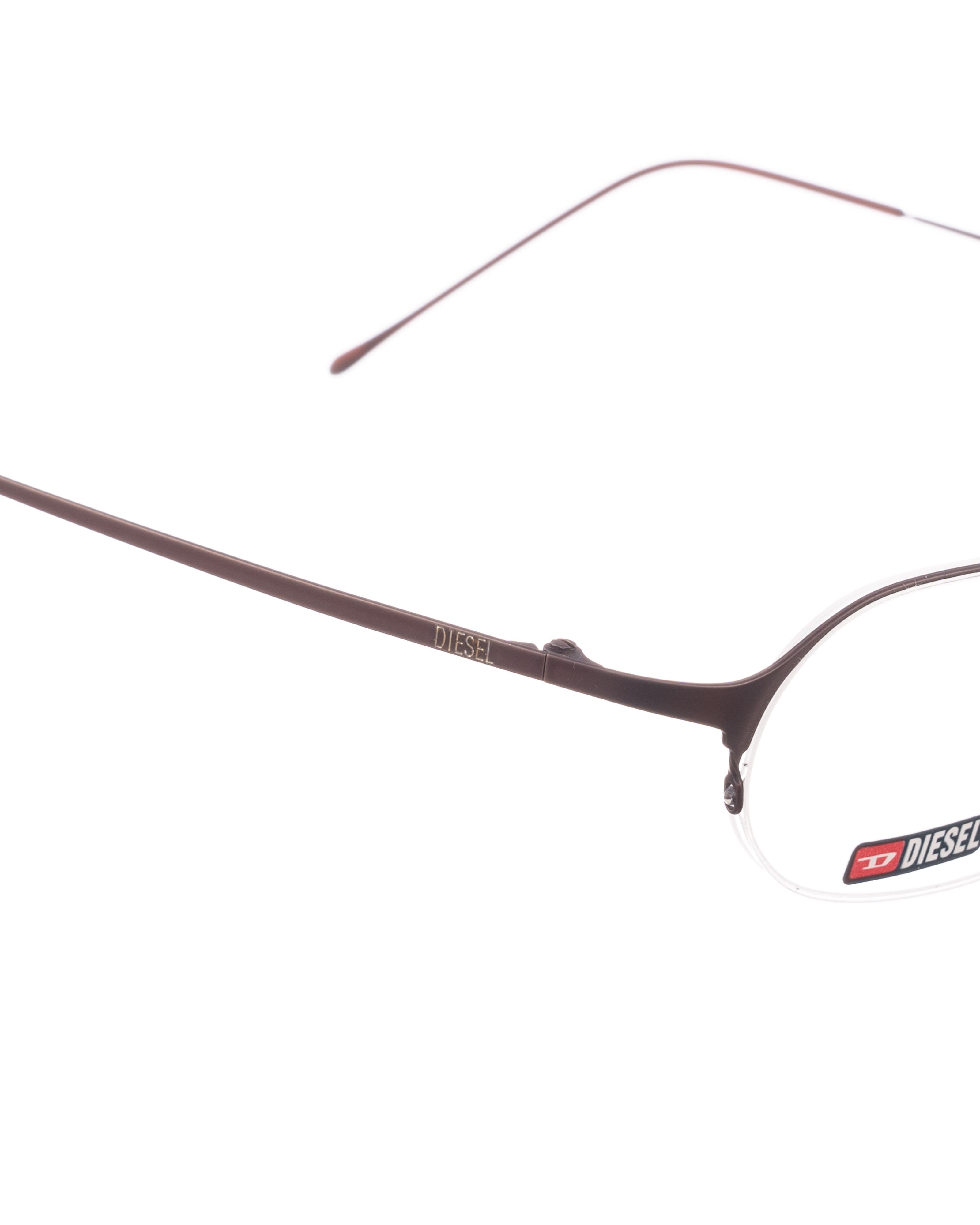 Diesel Diesel 90s Half Rim Brown Metallic Oval Glasses Size ONE SIZE - 3 Thumbnail