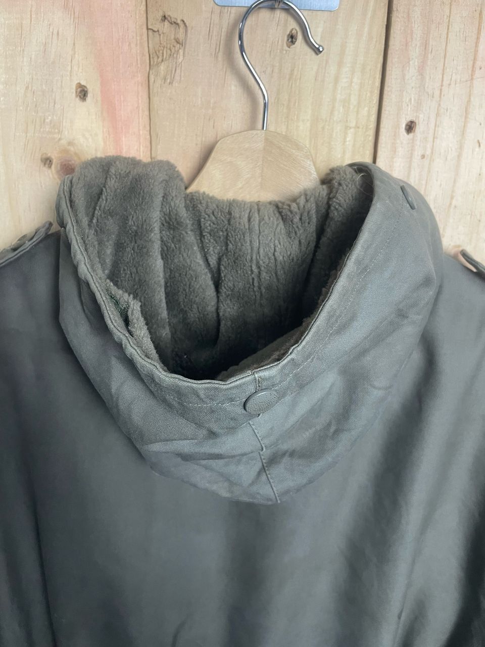 Vintage Vintage 1985 Military GermanyParka Button Hoodie Fleece Size US XL / EU 56 / 4 - 11 Thumbnail