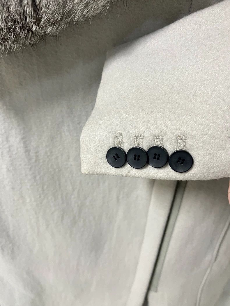 Helmut Lang HELMUT LANG Gray matching rabbit collar H coat Size M / US 6-8 / IT 42-44 - 3 Thumbnail
