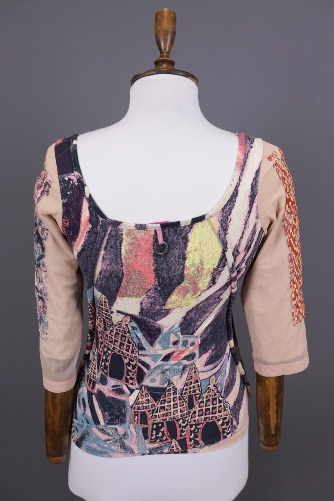 Designer Save the Queen Multicolour Floral Art Top Blouse Size M Size M / US 6-8 / IT 42-44 - 6 Thumbnail