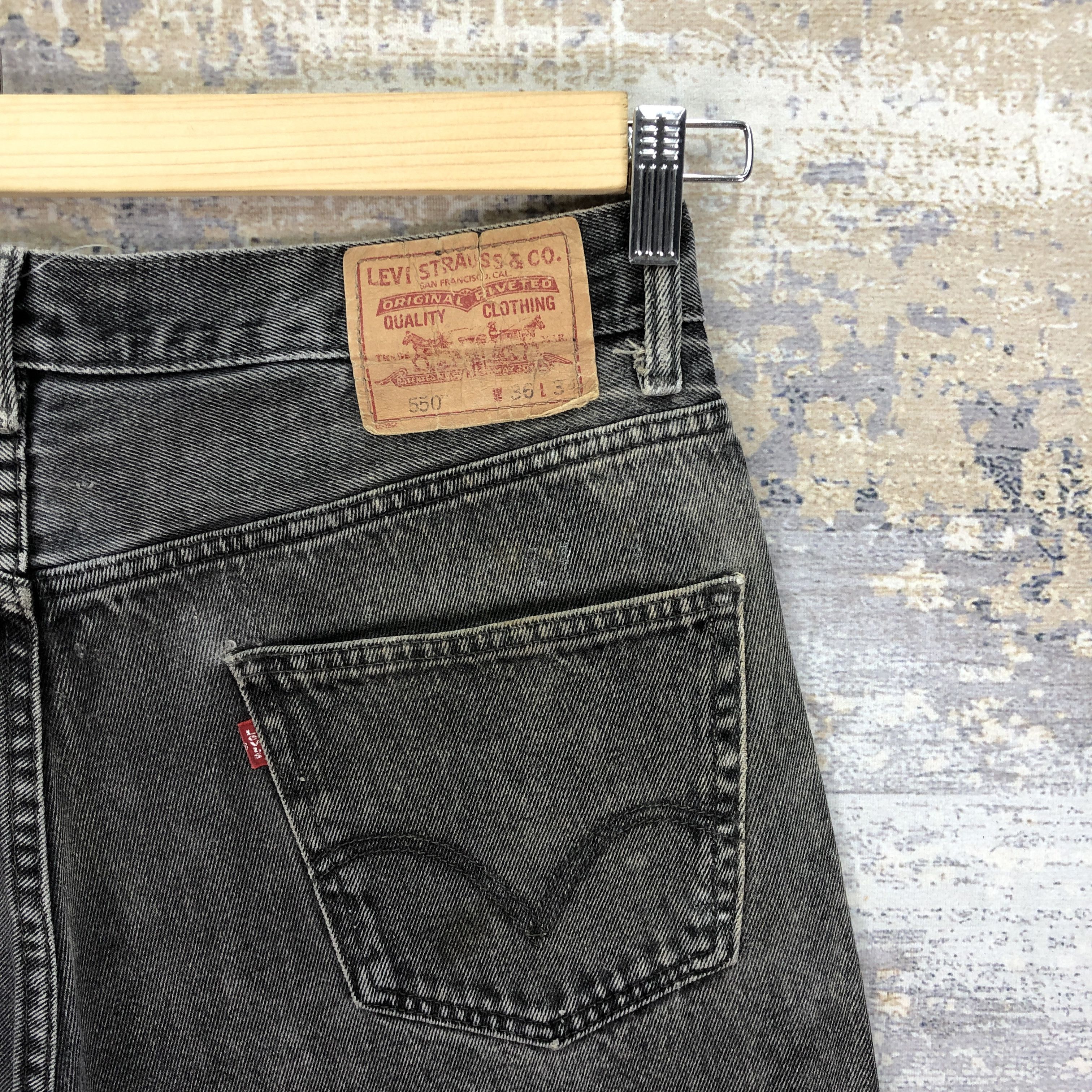 Levi's Vintage Levis 550 Jeans Super Black Levis Denim Pants Size US 34 / EU 50 - 5 Thumbnail