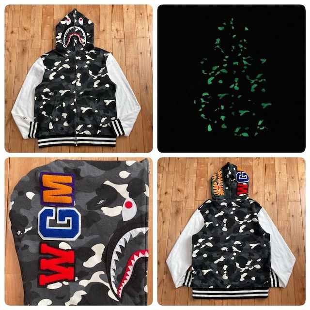 Bape 💫Glow in the dark💫 BAPE City Camo Shark Full Zip Hoodie APE Size US XXL / EU 58 / 5 - 1 Thumbnail
