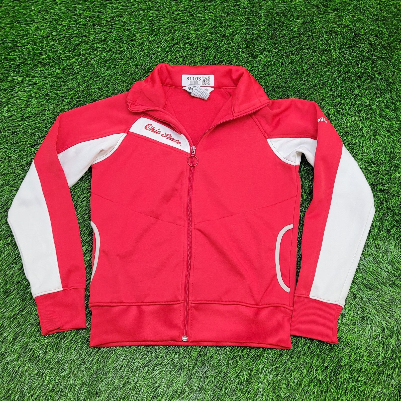Columbia Ohio-State OSU Track Jacket Womens Medium Red White Raglan Size M / US 6-8 / IT 42-44 - 1 Thumbnail
