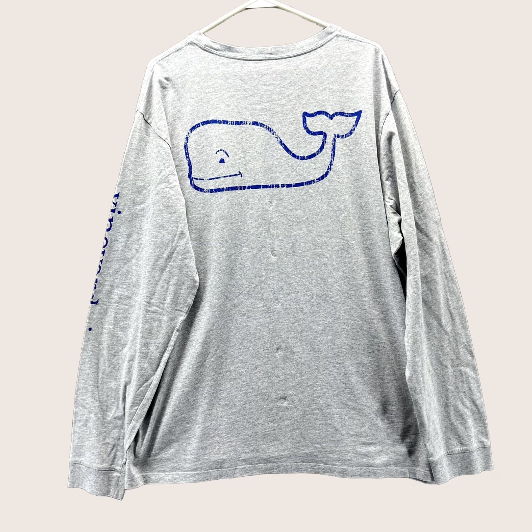 Vineyard Vines Vineyard Vines Shirt Mens XL Gray Long Sleeve Whale Pocket Graphic Logo Size US XL / EU 56 / 4 - 1 Thumbnail