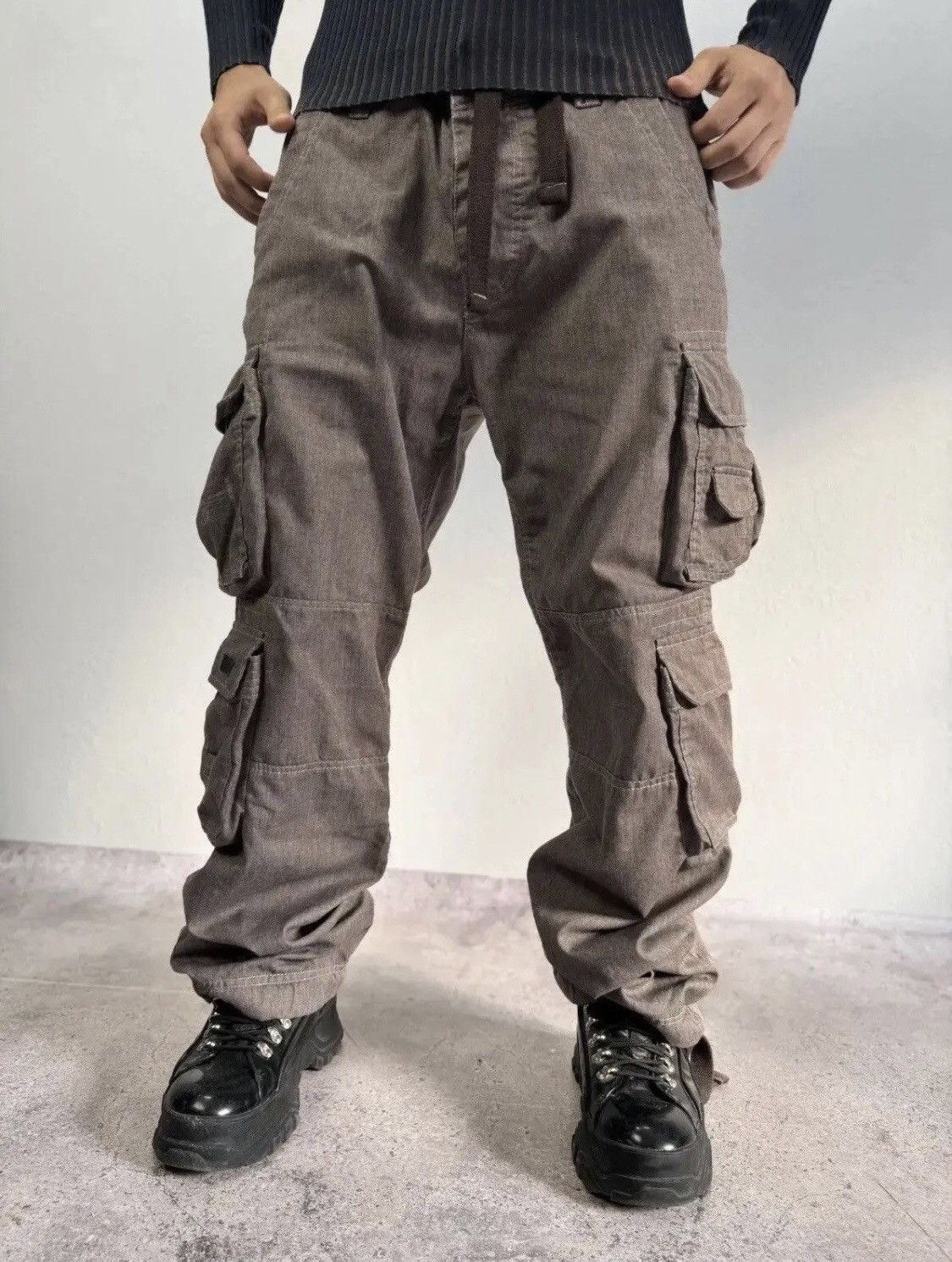 パンツ 14th addiction Lace Up Cargo Pants 14th Addiction P-Cargo Full Length - Black : Delicious Boutique