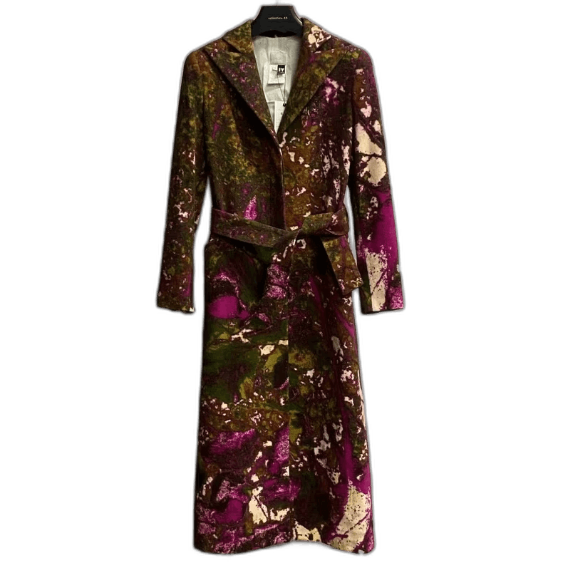 Versace Colorful Floral Logo Coat in Size S