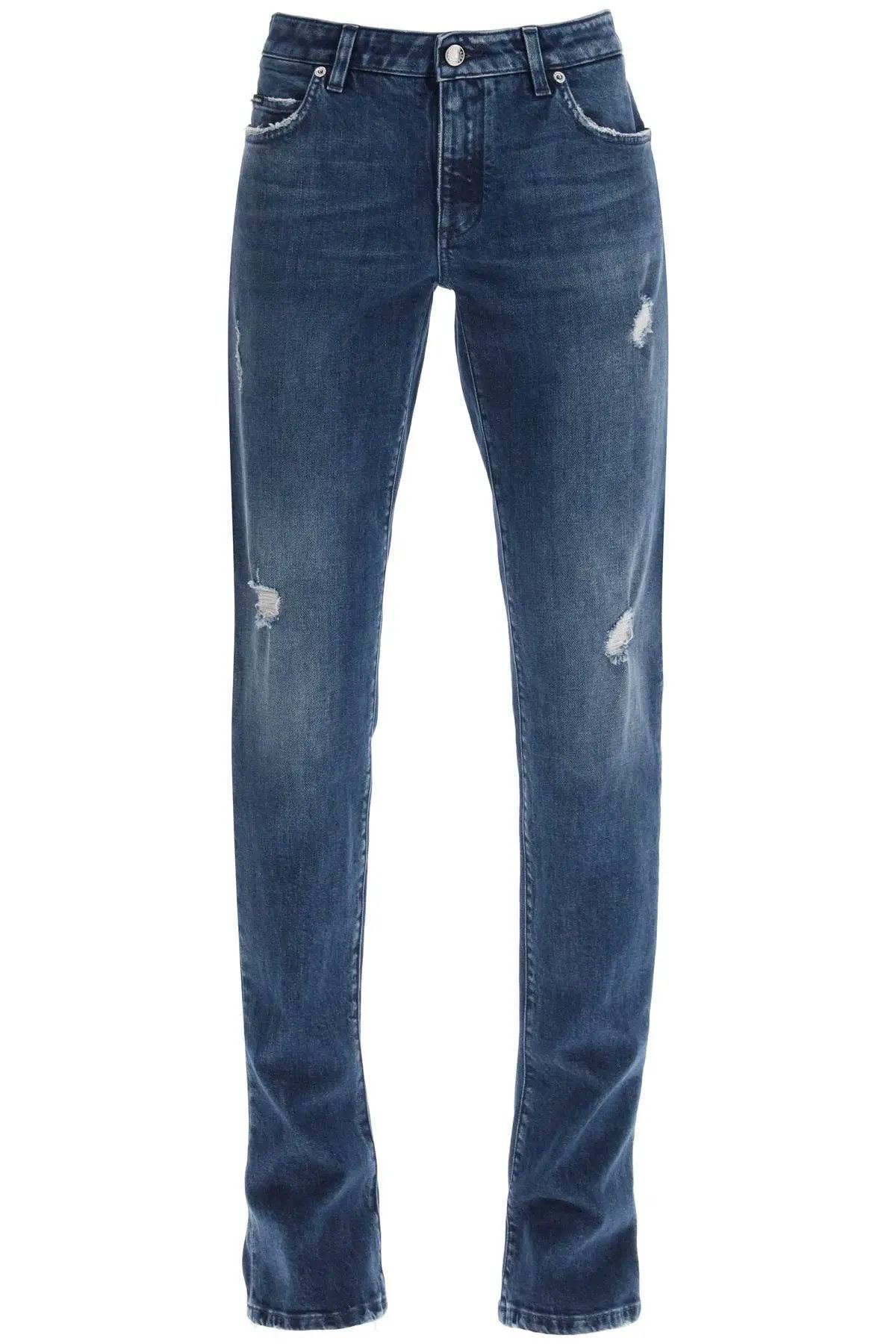 image of Dolce Gabbana O1S22I1N1223 Low Rise Trumpet Jeans In Blue, Women's (Size 30)