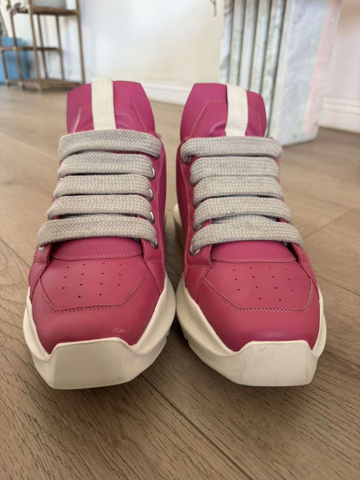 Rick Owens Geth Jumbo Lace Runners 45 PINK Size US 12 / EU 45 - 8 Thumbnail
