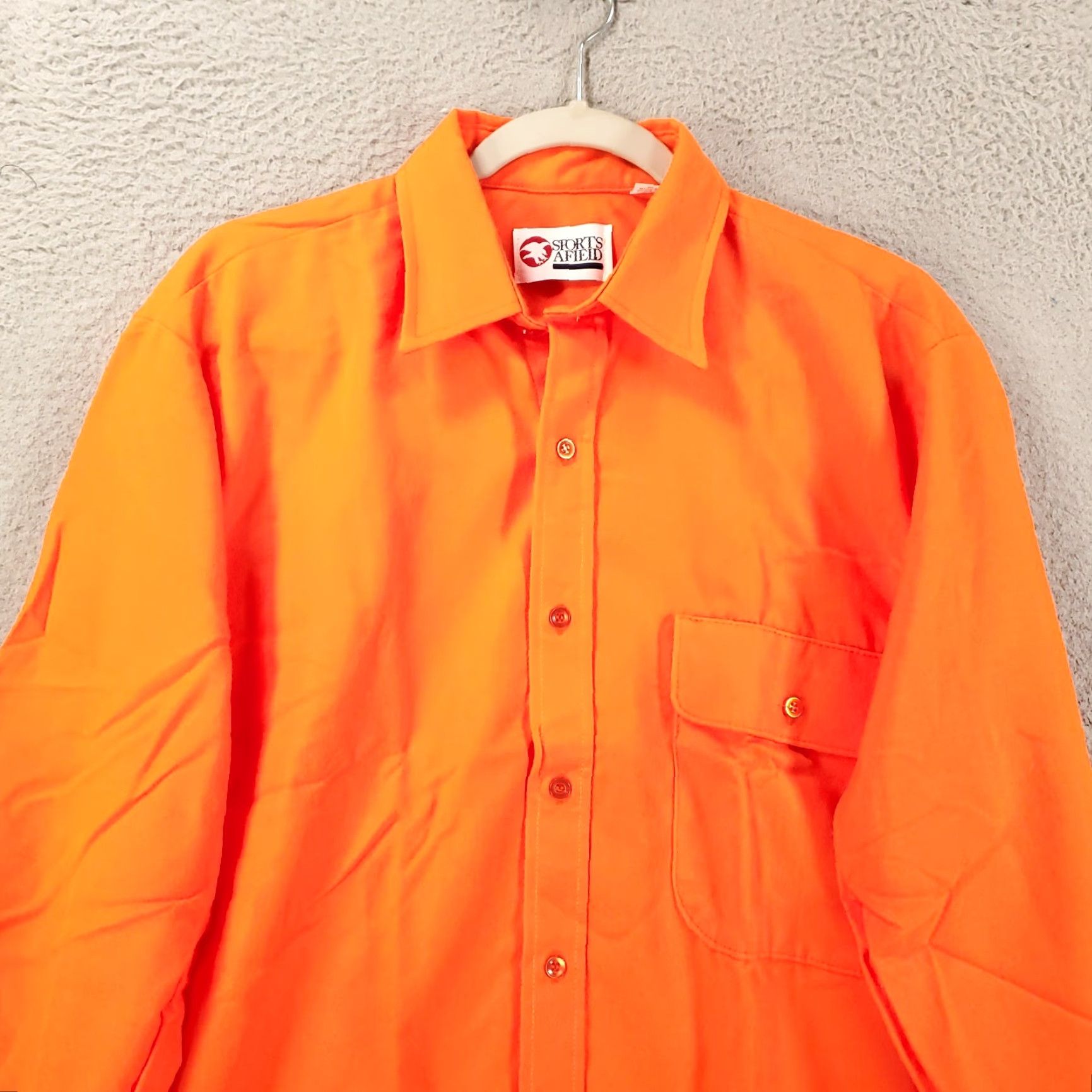 Hunter VINTAGE SPORTS AFIELD Shirt Mens M Flannel Button-Up Orange NOS Size US M / EU 48-50 / 2 - 2 Thumbnail