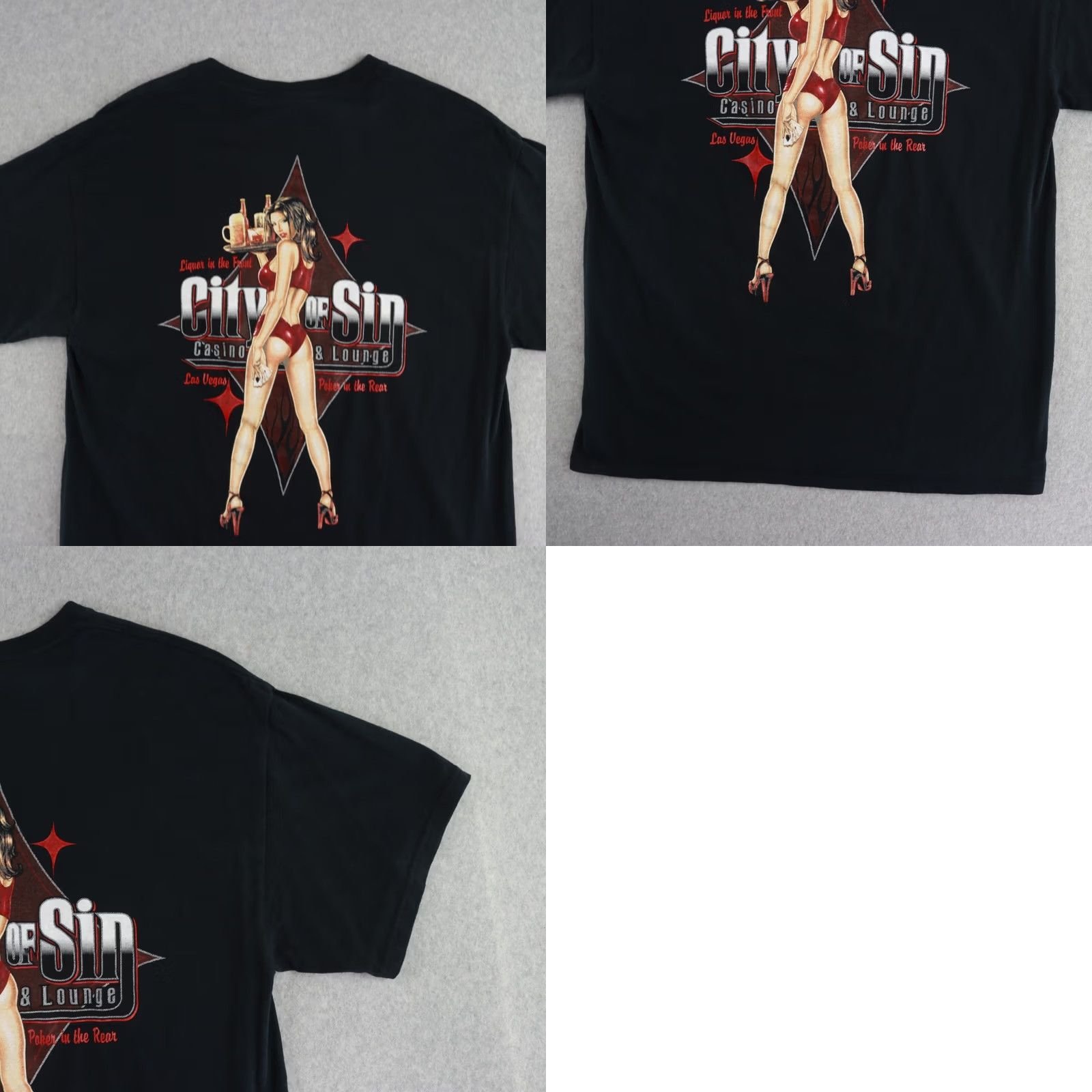 Vintage City of Sin Casino & Lounge Shirt Men Large Black City Brand: Casino T-Shirt Short Sleeve Adult Mens LV Las Vegas Size US L / EU 52-54 / 3 - 9 Thumbnail
