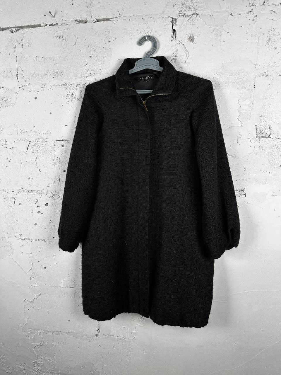 Theory Theory One Size Wool Blend Avant Garde Black Coat Size US M / EU 48-50 / 2 - 2 Thumbnail