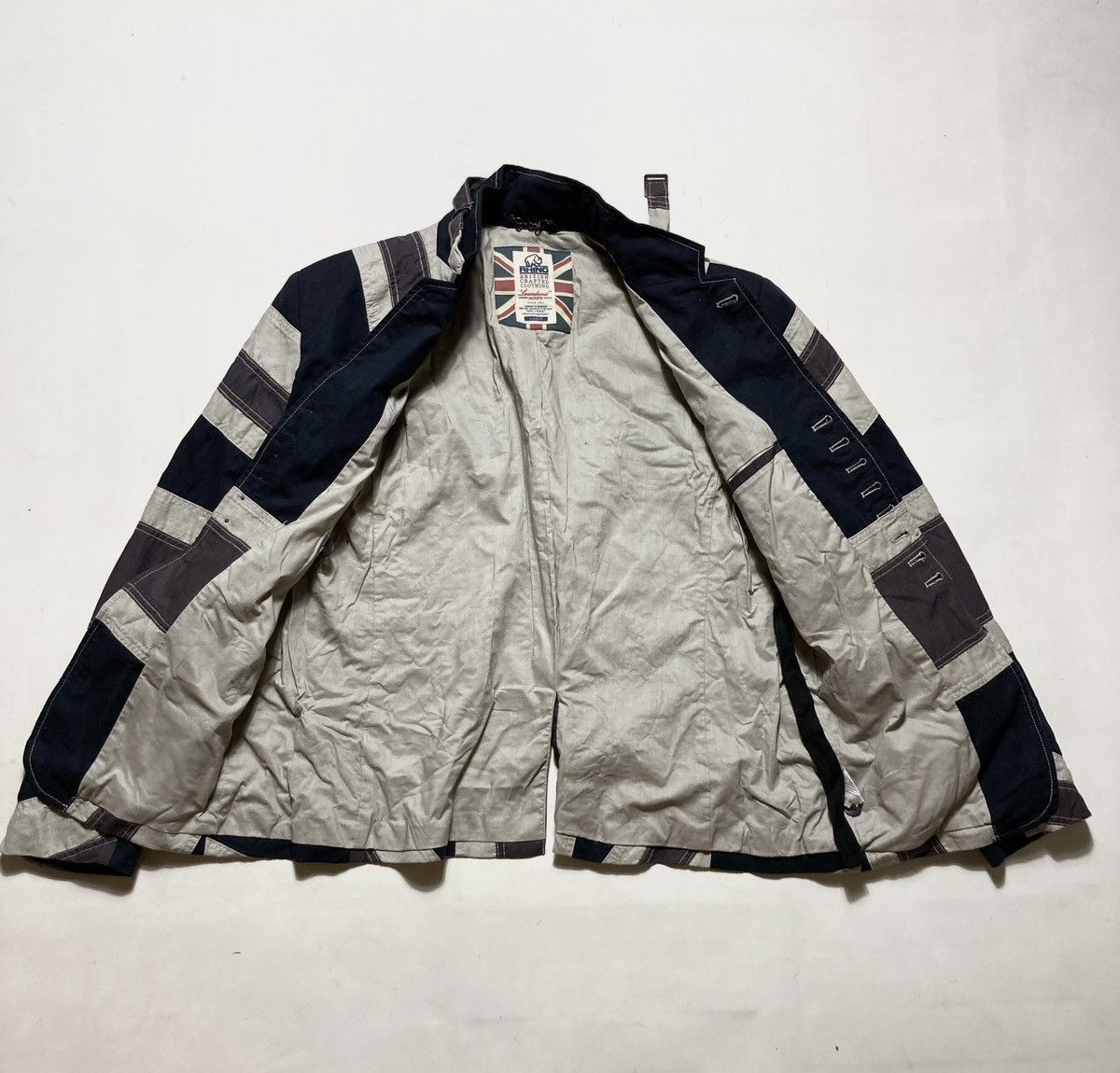 Barbour × Belstaff × Vintage Vintage Rhino Laundered England Flag Jacket Motorcycles Size US L / EU 52-54 / 3 - 8 Thumbnail