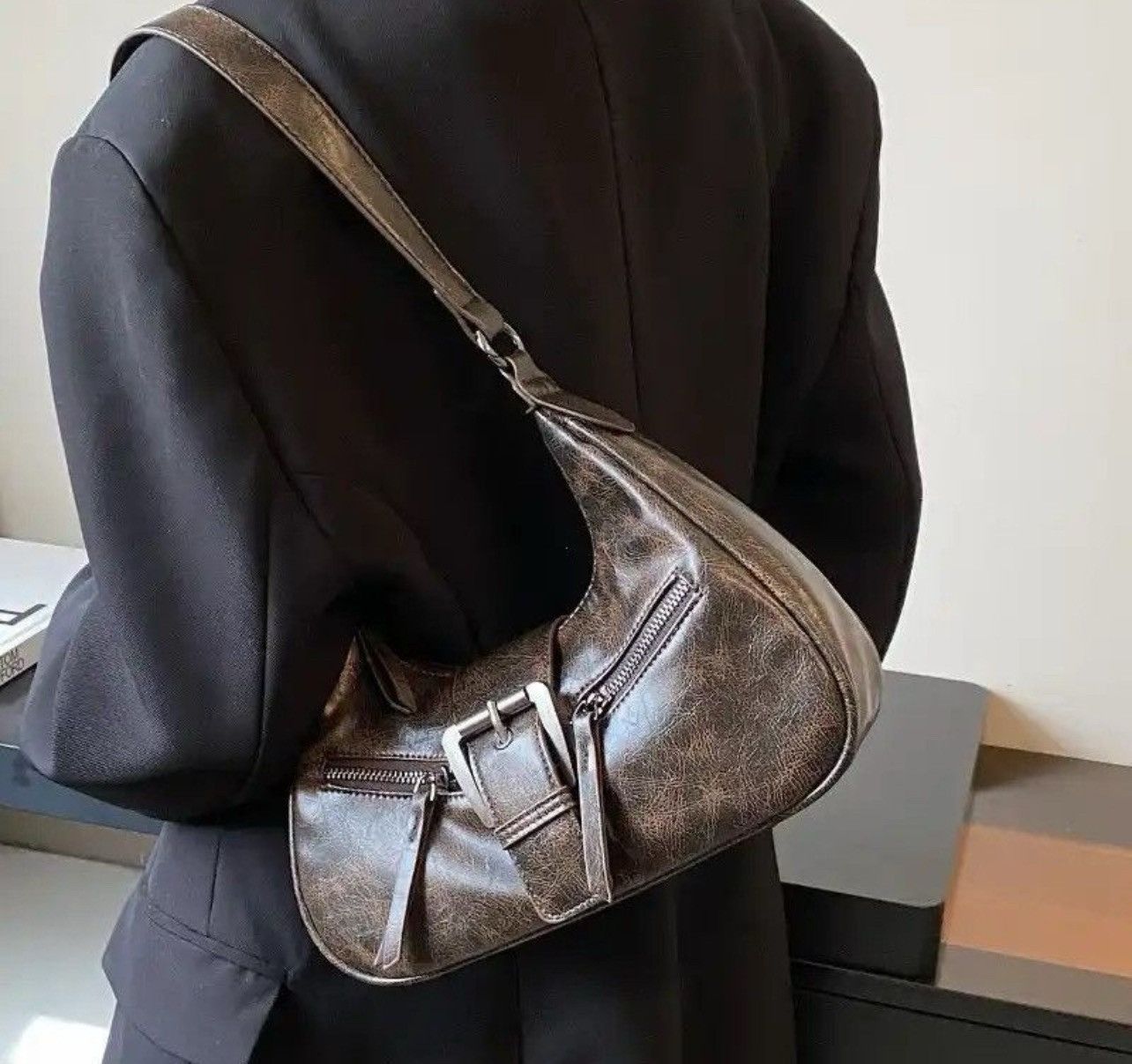 Leather PU Leather Shoulder Bag Size ONE SIZE - 2 Thumbnail