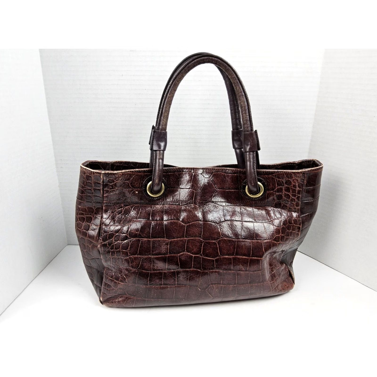 Furla Furla Crocodile Leather Tote Satchel Handbag Purse Double Handle Leather Exterior Women Size ONE SIZE - 4 Thumbnail