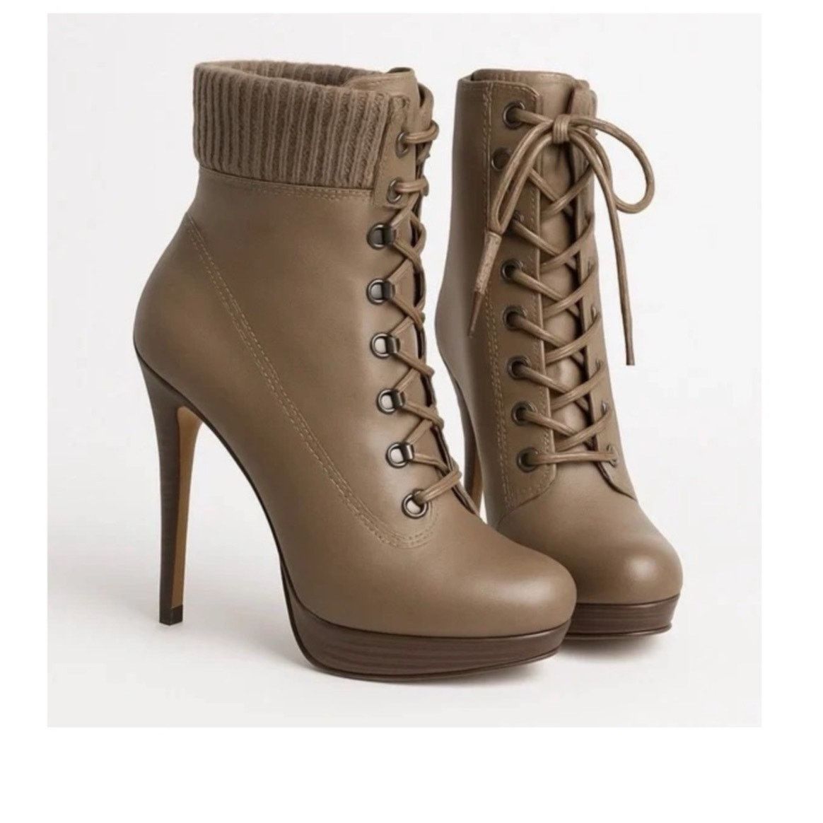 Jennifer Lopez Jennifer Lopez Moritz Taupe Laceup Bootie Size 8.5 Size US 8.5 / IT 38.5 - 1 Thumbnail
