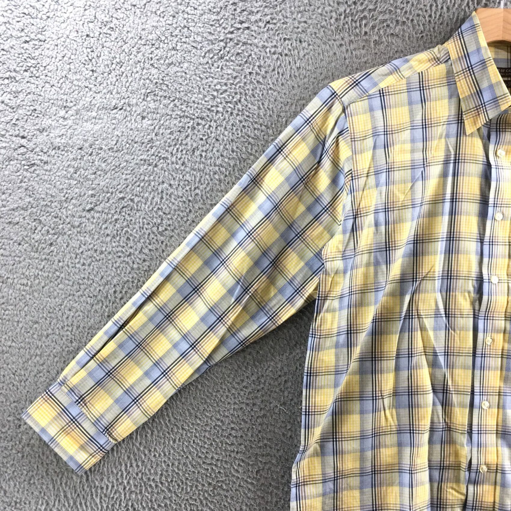 Vintage Forsyth of Canada Shirt Mens Large Yellow Blue Plaid Button-Up Classic Wool Blend Wrinkle Free Casual Size US L / EU 52-54 / 3 - 5 Thumbnail