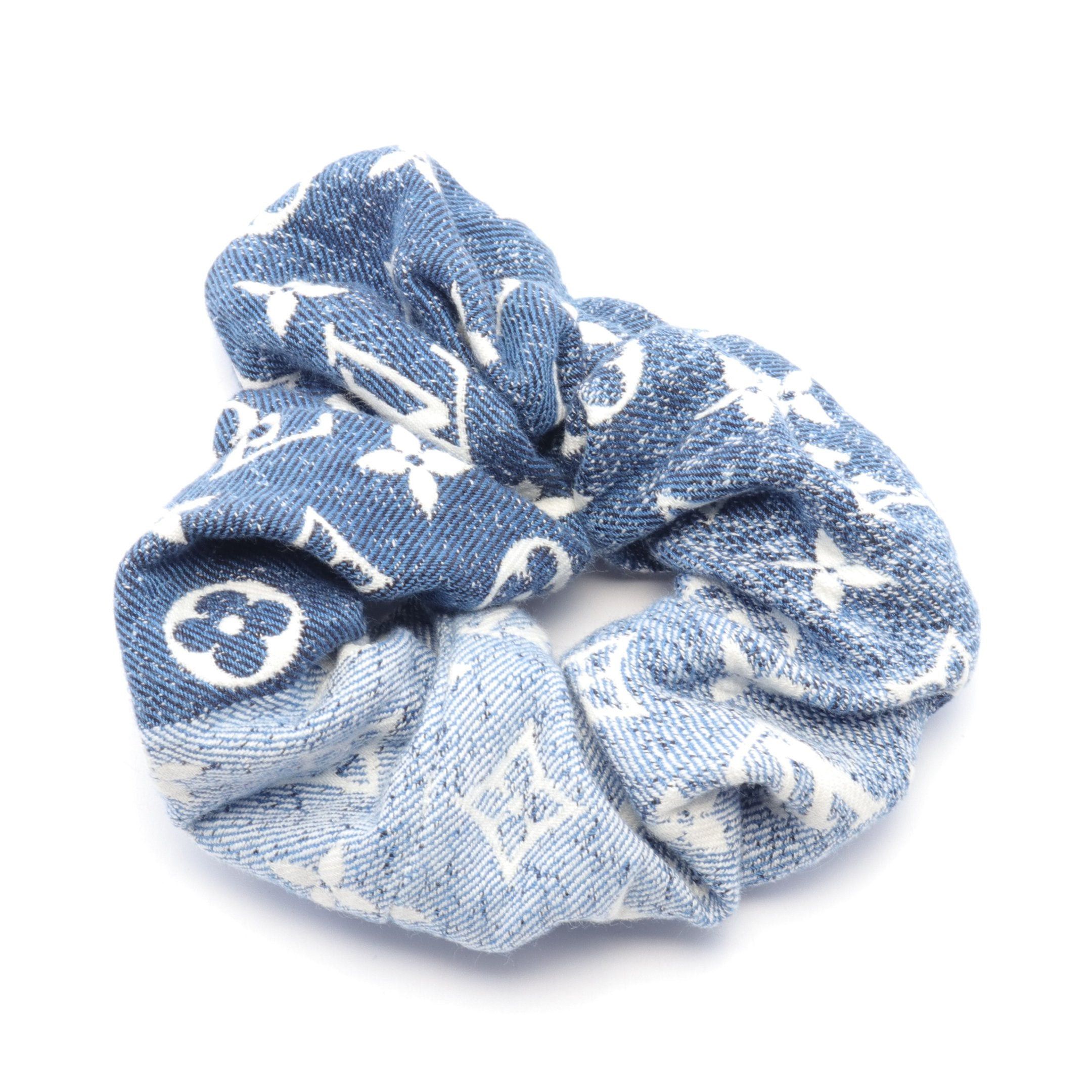 Louis Vuitton Louis Vuitton Monogram Denim Scrunchie Hair Accessory Indigo Blue Size ONE SIZE - 1 Thumbnail