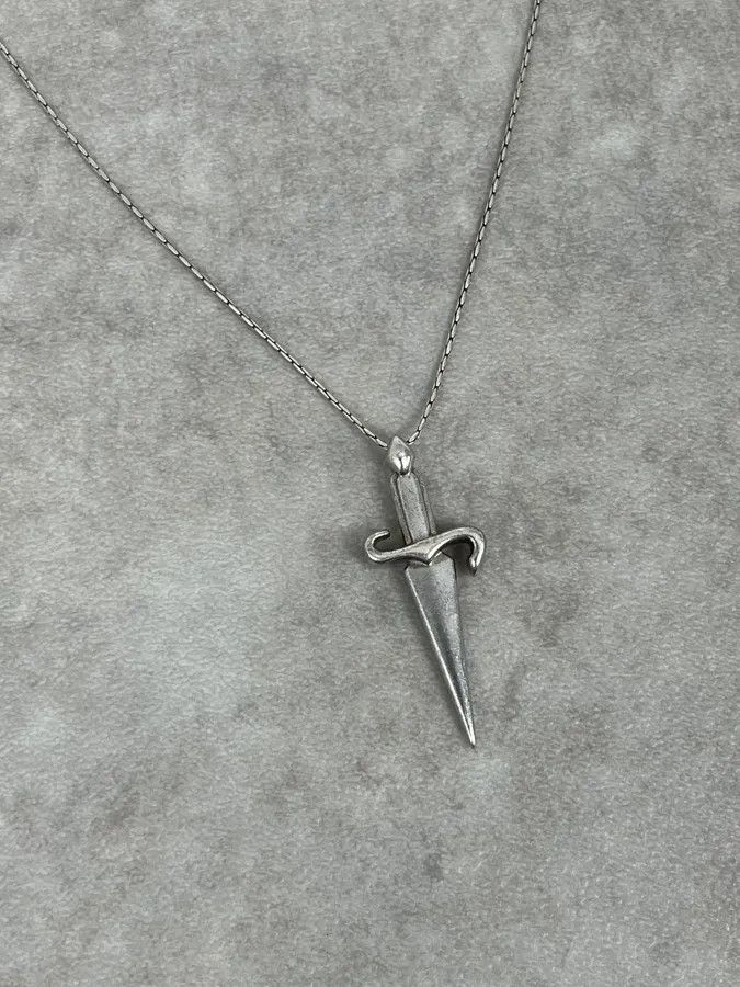 Vintage 2000s Cesare Paciotti Dagger Silver Necklace Size ONE SIZE - 4 Thumbnail
