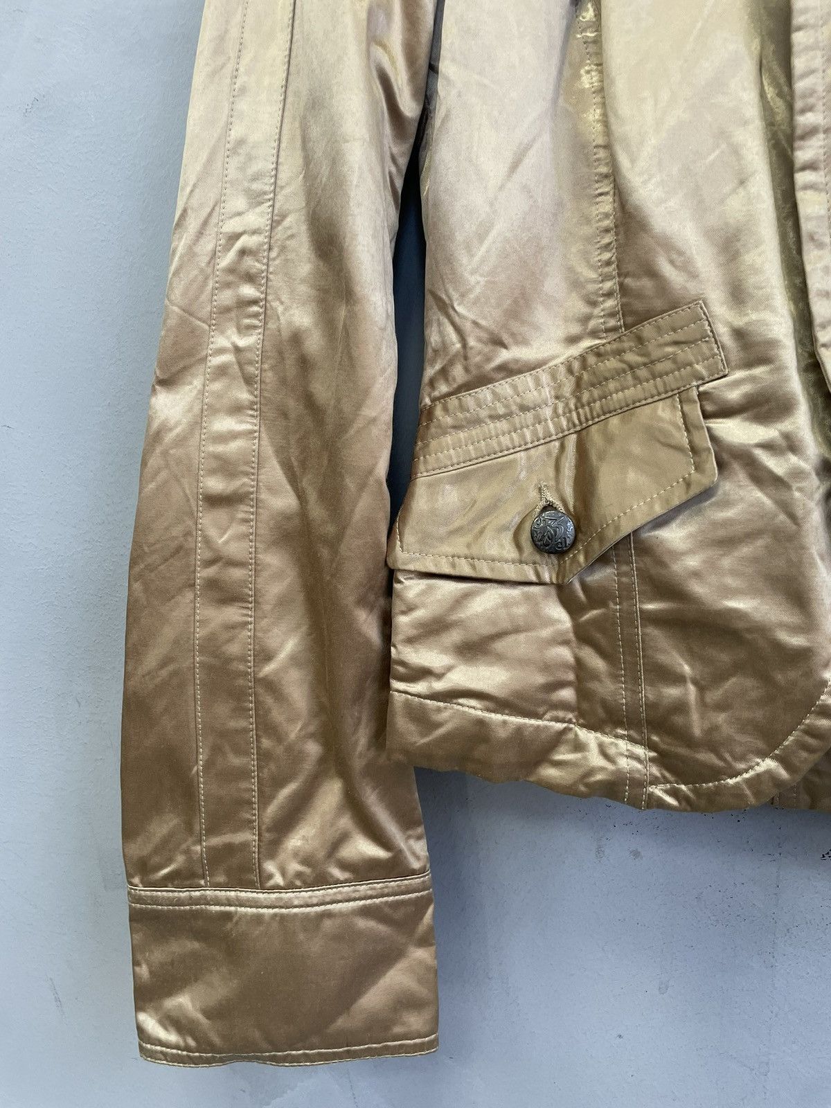 Diesel Diesel Gold Satin Moto Jacket Y2K Glamour Street Style Size M / US 6-8 / IT 42-44 - 4 Thumbnail