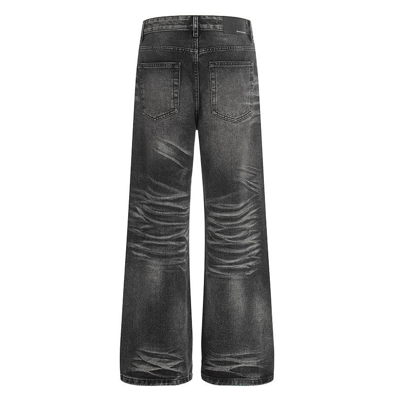Vintage American retro washed whiskered straight flared jeans Size US 32 / EU 48 - 2 Thumbnail