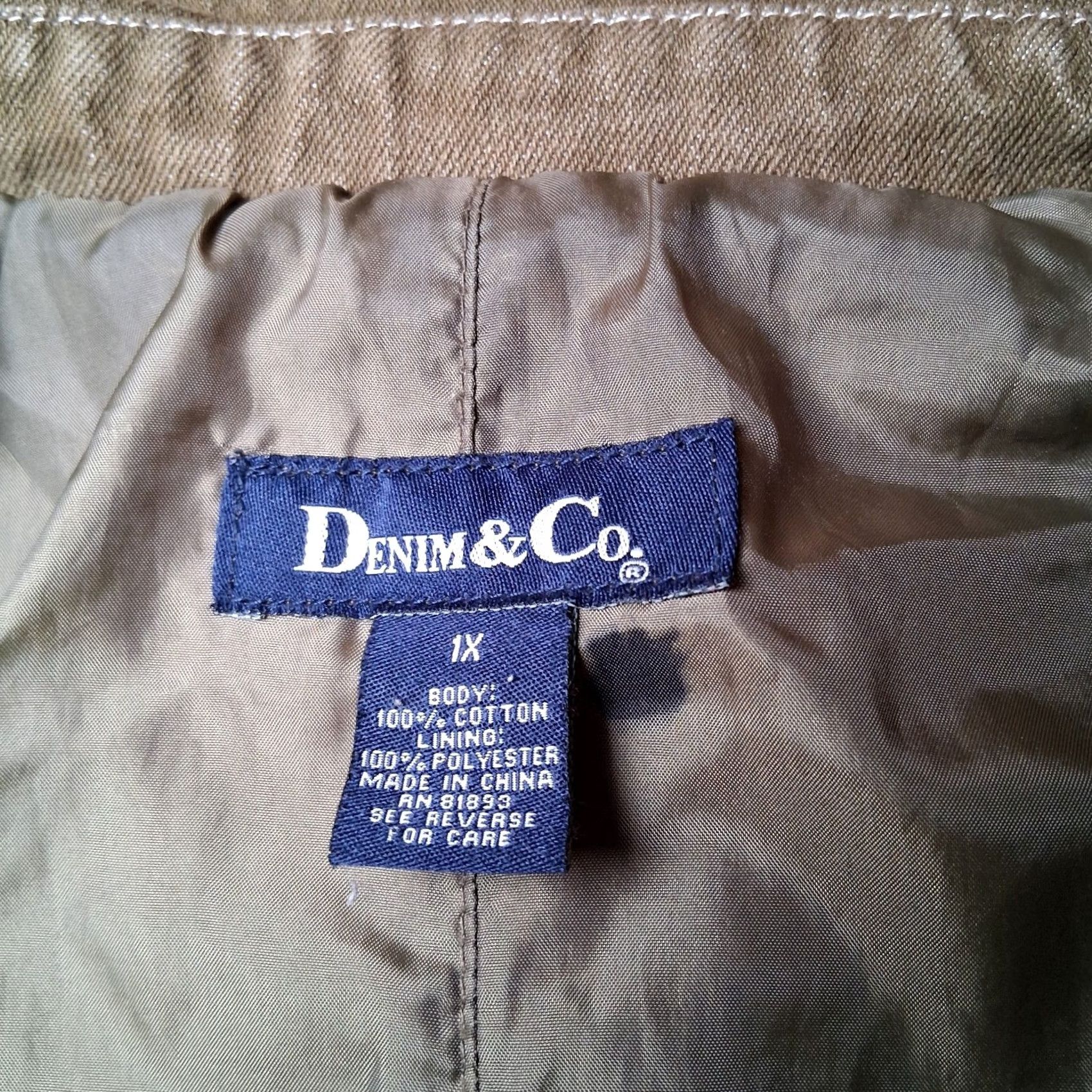 Denim & Co. VINTAGE Denim & Co Trench Coat Jacket Women 1X Army Green Denim Plus Size Trench Coat Jacket Feminine Casual Workwear Military Utility Vintage 1990s Size XL / US 12-14 / IT 48-50 - 6 Thumbnail