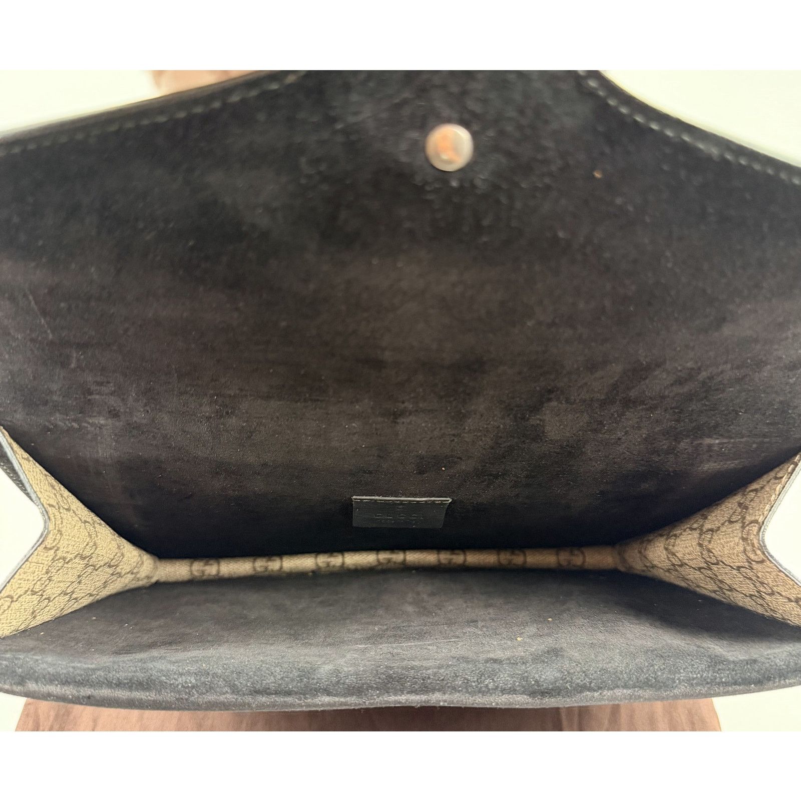Gucci Gucci Black/Beige GG Supreme Canvas and Suede Dionysus Size ONE SIZE - 7 Thumbnail