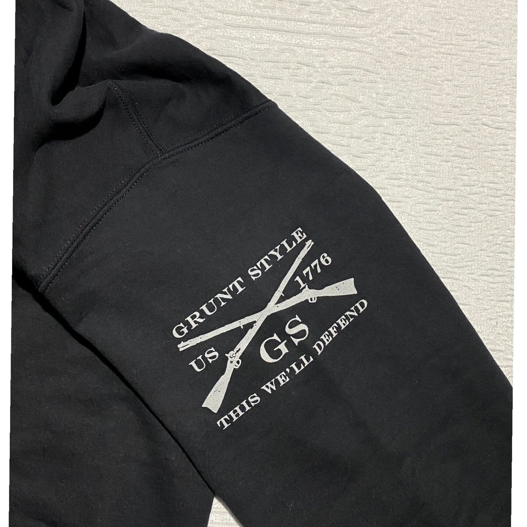 Vintage Grunt Style Hoodie Tiger Battalion Graphic Print Black DDPY Mens XL Pullover, Hooded, Pockets, Graphic, Gym & Training, Activewear, Black, XL Size US XL / EU 56 / 4 - 4 Thumbnail