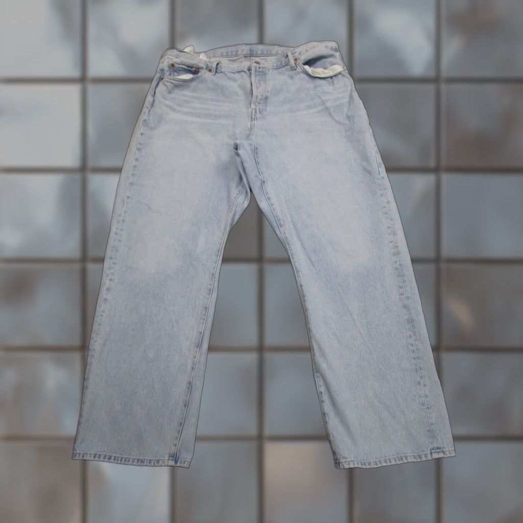 Levi's Levi's 501 Jeans Womens 20W M Plus Light Wash Blue Big E Premium Denim Straight Classic Vintage: No Size 42" / US 20 - 1 Thumbnail