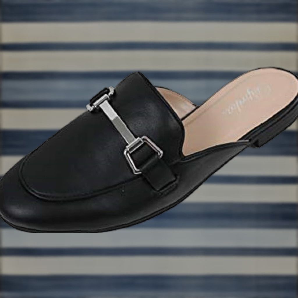 Vintage Panprika Women's Slip On Loafers Open Backless Closed Toe PU Black 6, Flat Heel, Closed Toe, Slip On Shoes, Size 6 Womens Size US 6 / IT 36 - 1 Thumbnail