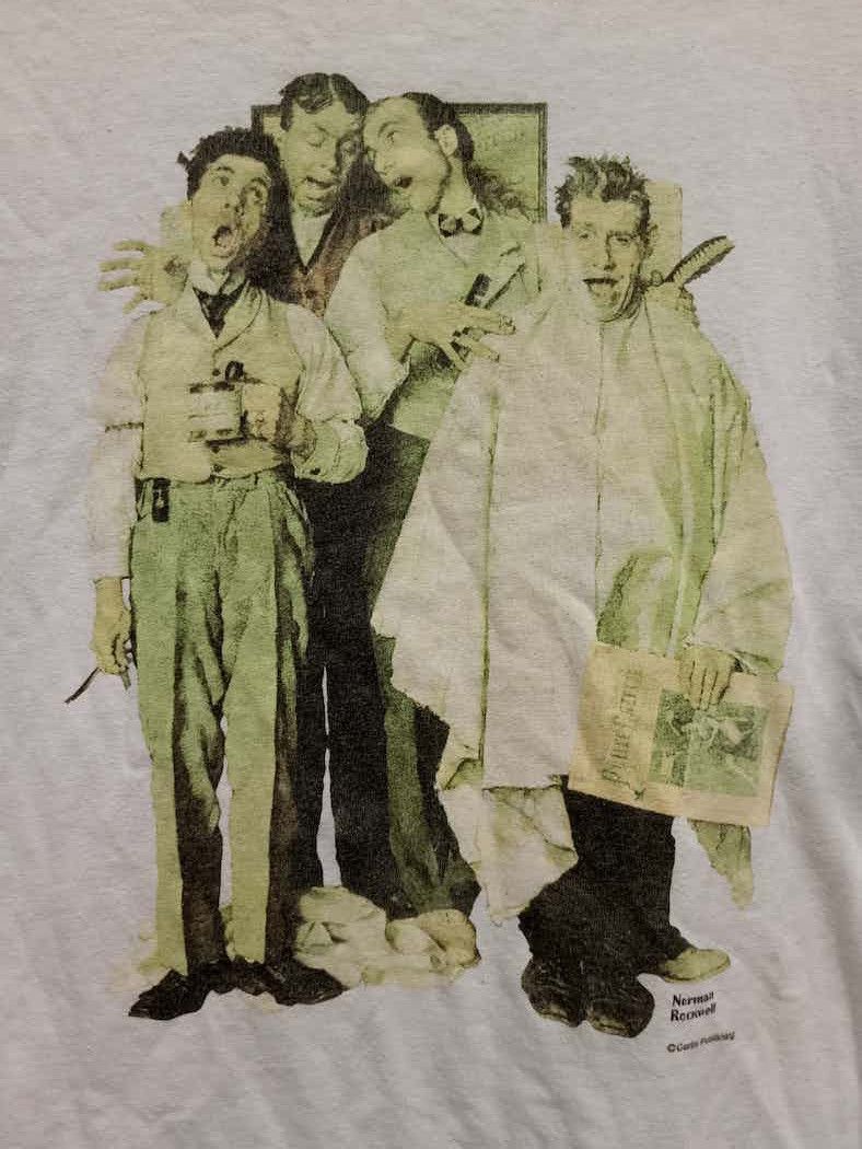 Vintage vintage 90s t shirt norman rockwell made in usa Size US M / EU 48-50 / 2 - 2 Thumbnail