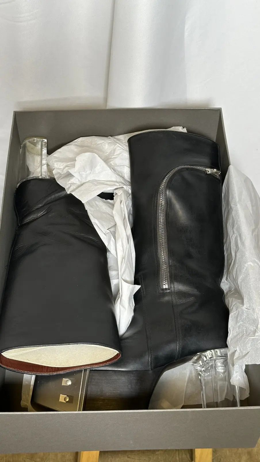 Rick Owens Rick Owens Bauhaus Platform Knee high boots kiss heel Size US 9 / EU 42 - 14 Thumbnail