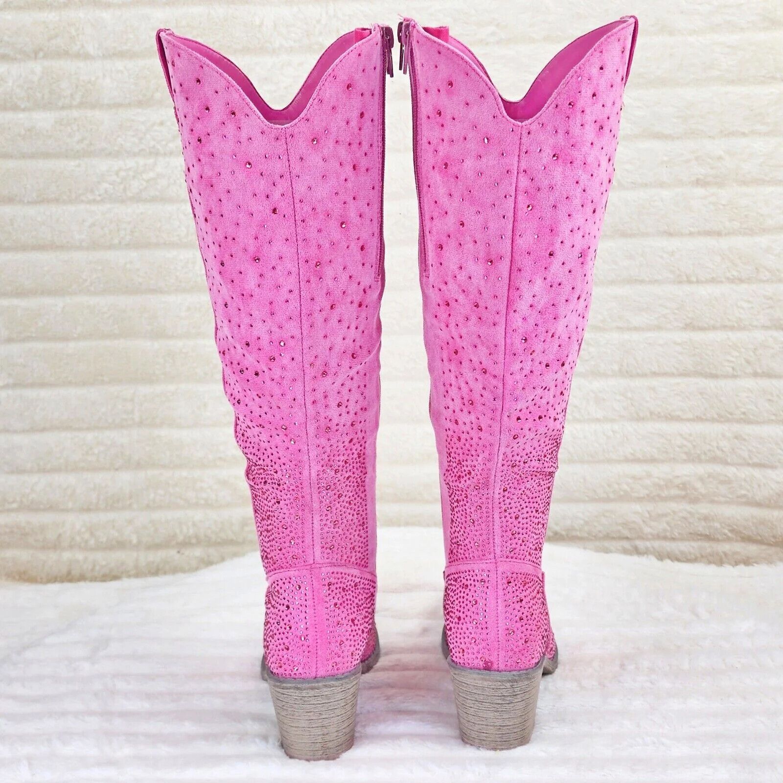 Other Wild Ones Glamour Cowboy Rhinestone Cowgirl Boots Tuck Zippe Size US 7.5 / IT 37.5 - 5 Thumbnail